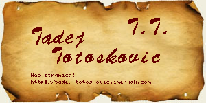 Tadej Totošković vizit kartica